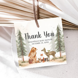 Adventure Awaits Woodland Baby Shower フェイバータグ