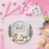 Adventure Awaits Woodland Baby Shower ペーパープレート (パーティー)