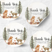 Adventure Awaits Woodland Baby Shower ラウンドシール