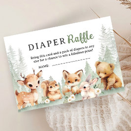 Adventure Baby Shower Boy Woodland Diaper Raffle エンクロージャーカード