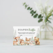 Adventure Baby Shower Boy Woodland Diaper Raffle エンクロージャーカード (スタンド正面)