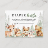 Adventure Baby Shower Boy Woodland Diaper Raffle エンクロージャーカード (正面)
