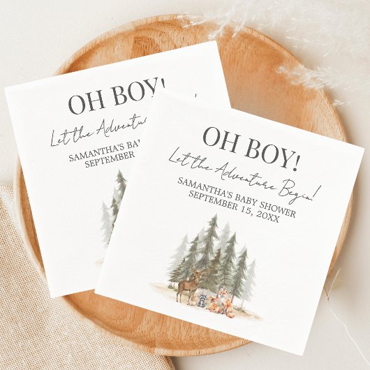 Adventure Begin Baby Shower スタンダードカクテルナプキン