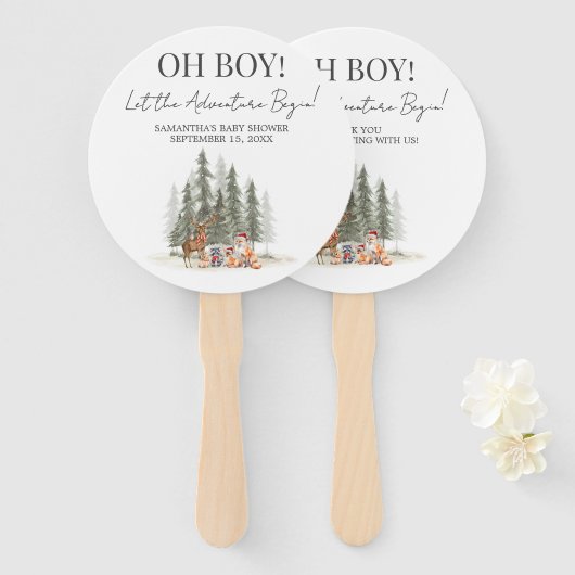 Adventure Begin Baby Shower ハンドファン (正面&裏面)