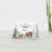 Adventure Begin Baby Shower Bear Folded Thank You サンキューカード (正面)