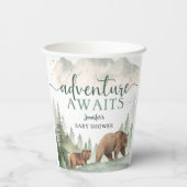 Adventure Begin Baby Shower Bear Woodland Forest 紙コップ (裏面)