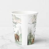 Adventure Begin Baby Shower Bear Woodland Forest 紙コップ (右)