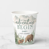 Adventure Begin Baby Shower Bear Woodland Forest 紙コップ (裏面)