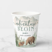 Adventure Begin Baby Shower Bear Woodland Forest 紙コップ (正面)