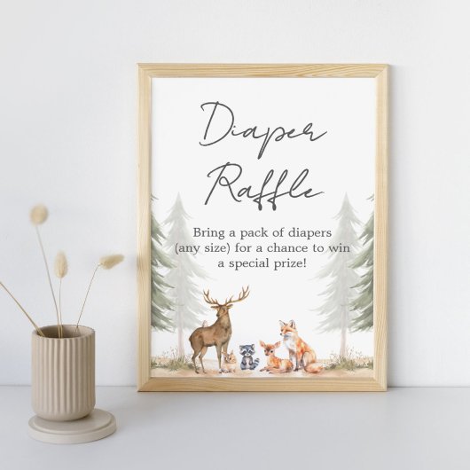 Adventure Begin Baby Shower Diaper Raffle Sign ポスター