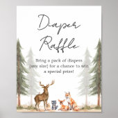Adventure Begin Baby Shower Diaper Raffle Sign ポスター (正面)