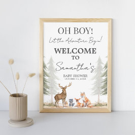 Adventure Begin Baby Shower Welcome Sign ポスター