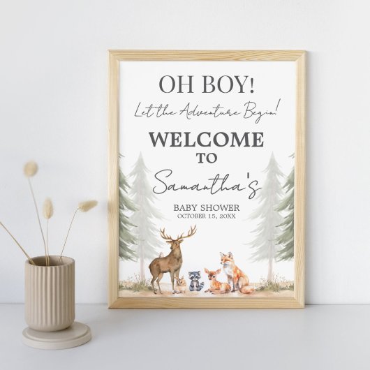 Adventure Begin Baby Shower Welcome Sign ポスター