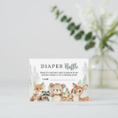 Adventure Begin Baby Shower Woodland Diaper Raffle エンクロージャーカード (スタンド正面)