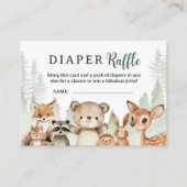Adventure Begin Baby Shower Woodland Diaper Raffle エンクロージャーカード (正面)