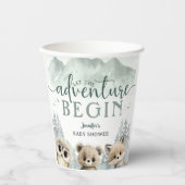 Adventure Begin Baby Shower Woodland Mountain 紙コップ (正面)