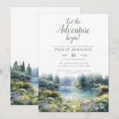 Adventure Begin Forest Lake Retirement Party 招待状 (正面/裏面)