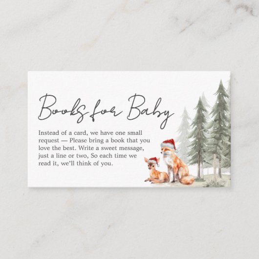 Adventure Begin Winter Baby Shower Book for Baby エンクロージャーカード (正面)