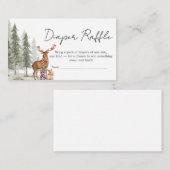 Adventure Begin Winter Baby Shower Diaper Raffle エンクロージャーカード (正面/裏面)