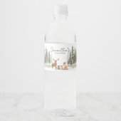 Adventure Begin Woodland Animals Baby Shower ペットボトルラベル (正面)