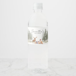 Adventure Begin Woodland Animals Baby Shower ペットボトルラベル