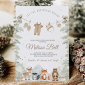 Adventure Begin Woodland Animals Baby Shower 招待状