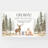 Adventure Begin Woodland Animals Baby Shower 横断幕 (横)