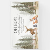 Adventure Begin Woodland Animals Baby Shower 横断幕 (縦)