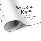 Adventure begins 1st birthday name date simple min ラッピングペーパー (ロールコーナー)