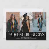 Adventure Begins Black Grad Multi Photo 案内状 (正面)