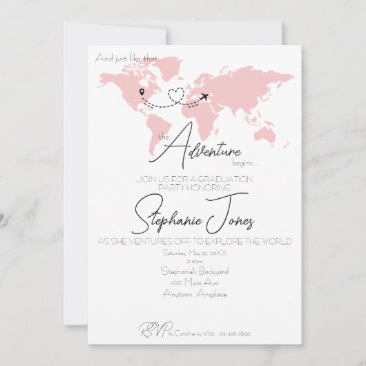 Adventure Begins College Graduation Party 招待状 (正面)