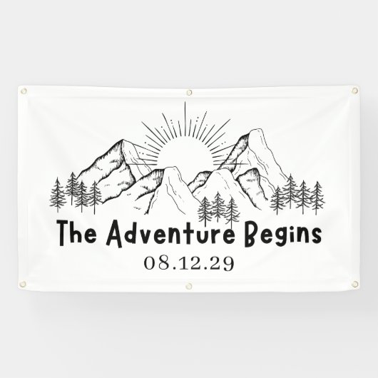 Adventure Begins Just Married Banner 横断幕 (横)