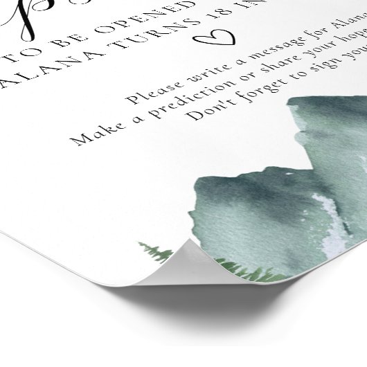 Adventure Begins Time Capsule Sign ポスター (角)