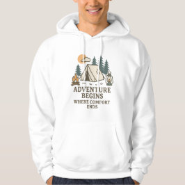 Adventure Begins Where Comfort Ends Camping hoodie パーカ