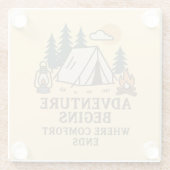 Adventure Begins Where Comfort Ends Glass Coaster ガラスコースター (裏面)