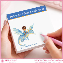 Adventure Begins with a Book Personalized Book Lov ポストイット