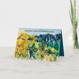 Adventure Birthday Hiking Trail Mountain Landscape カード