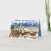 Adventure Birthday Mountain Lake Winter カード (正面)