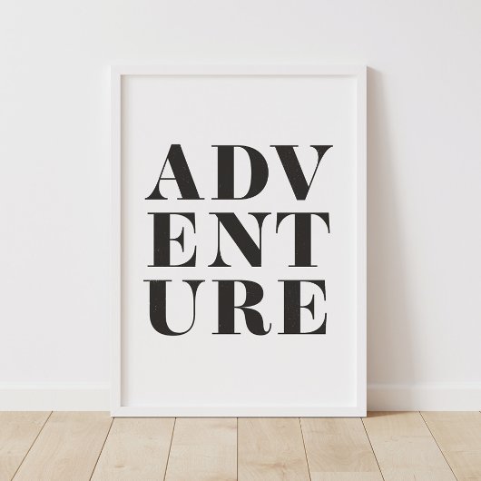 Adventure Black and White Kids Room Decor ポスター
