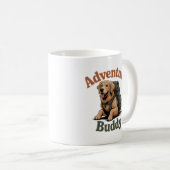 Adventure Buddy Golden Retriever Hiking Dog Coffee コーヒーマグカップ (正面右)