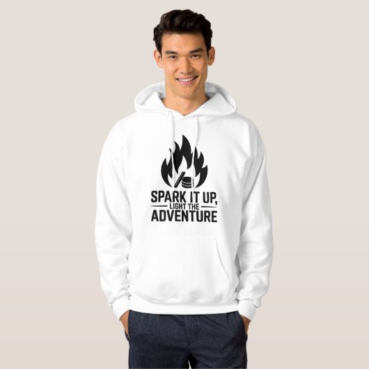 Adventure Campfire Firewood Flame Outdoors Graphic パーカ (正面フル)