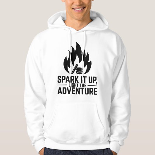 Adventure Campfire Firewood Flame Outdoors Graphic パーカ (正面)