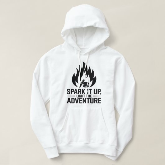 Adventure Campfire Firewood Flame Outdoors Graphic パーカ (デザイン正面)