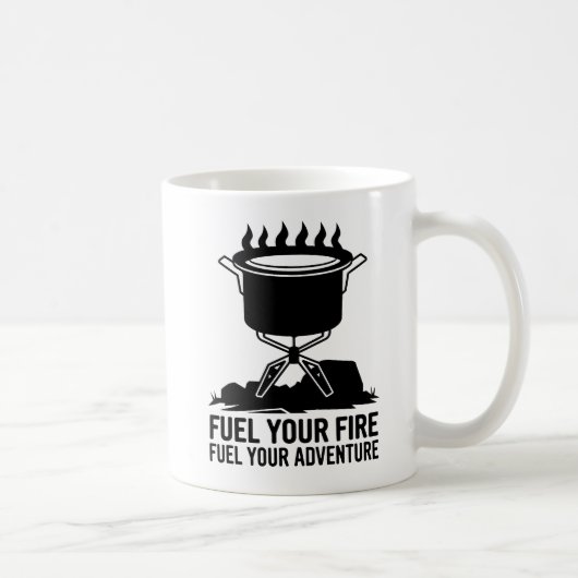 Adventure Camping Cooking Fire Graphic Design コーヒーマグカップ (右)