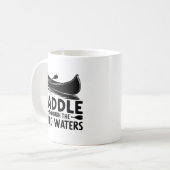 Adventure Canoe Silhouette Paddle Quote Art コーヒーマグカップ (正面左)