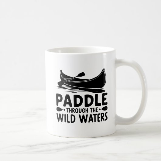 Adventure Canoe Silhouette Paddle Quote Art コーヒーマグカップ (右)