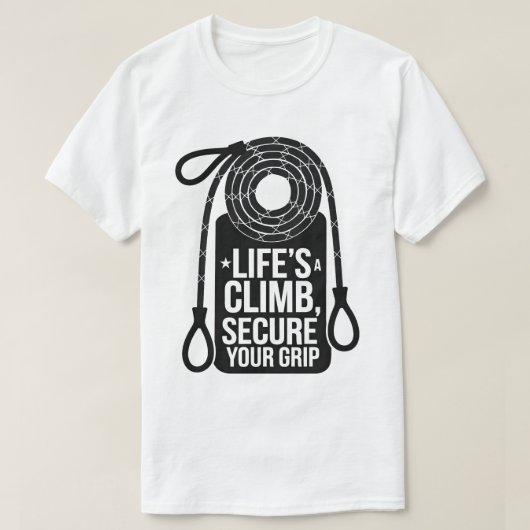 Adventure Climbing Quote Bold Rope Typography Tシャツ (デザイン正面)