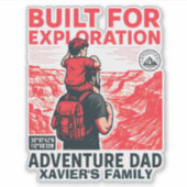 Adventure Dad - 探検のために作られた シール (正面)