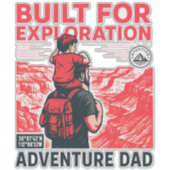 Adventure Dad - 探検のために作られた シール (正面)