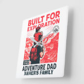 Adventure Dad - 探検のために作られた スクエア壁時計 (傾斜)